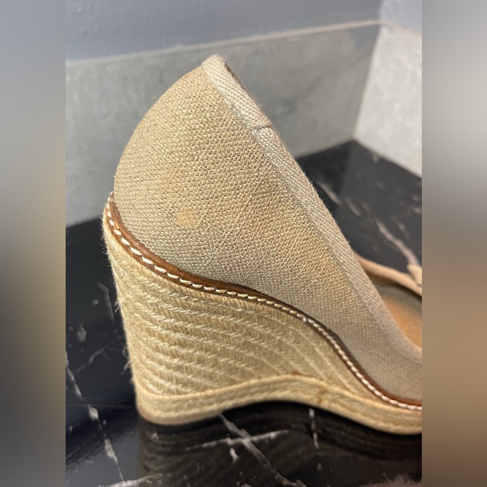 ❌SOLD❌Tory Burch Natural Beige Espadrille Wedge Platform - Picture 11 of 15